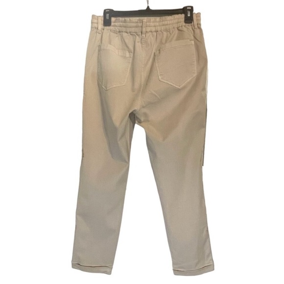 NWT daisy embroidered utility boyfriend straight leg crop khaki jeans size L - Picture 5 of 12